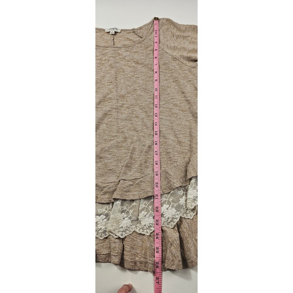 Umgee USA sz S neutral beige lace trim tunic top EUC 1/2 sleeve coquette EUC - Picture 6 of 7